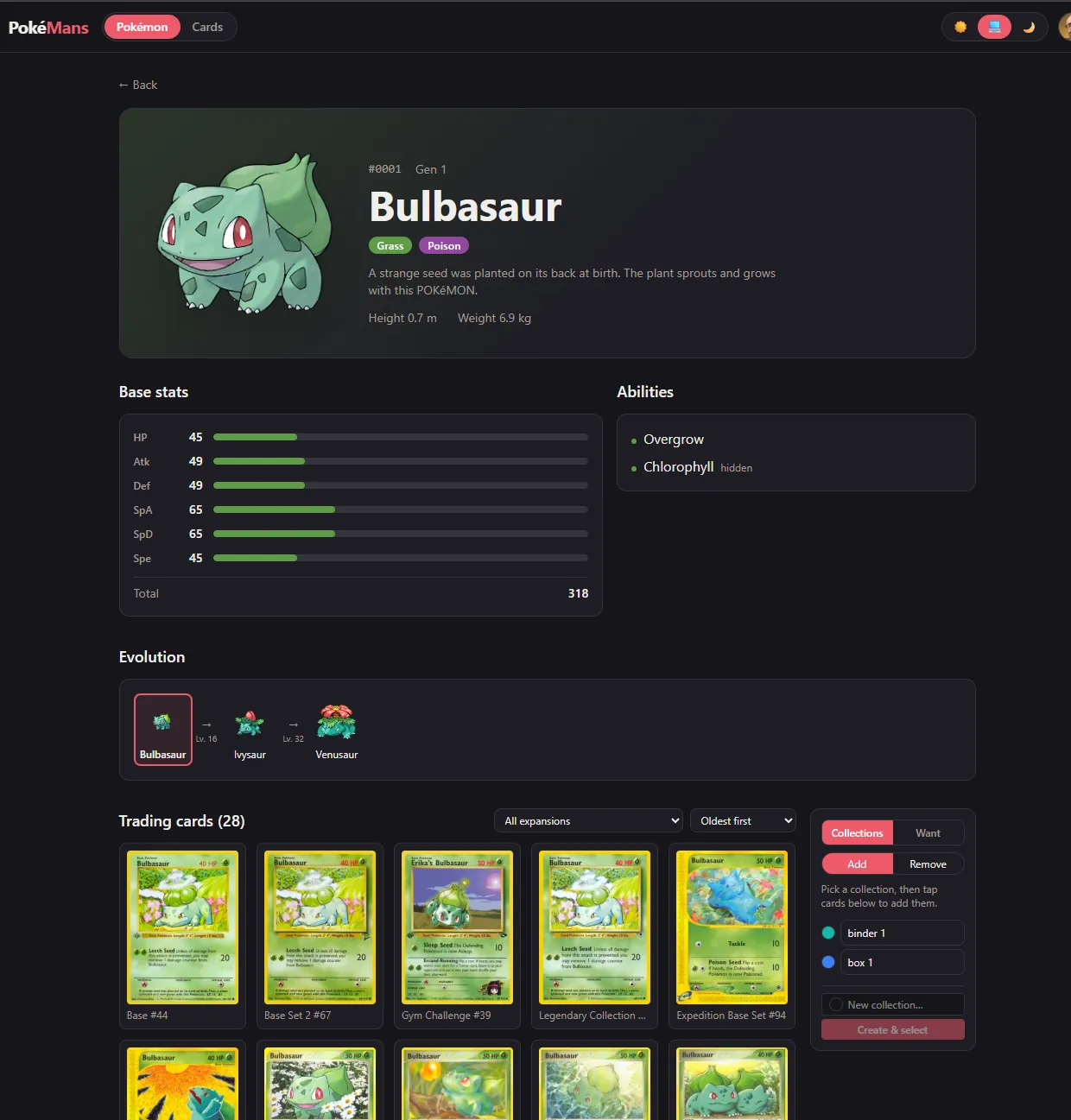 PokéMans screenshot: Pokémon detail