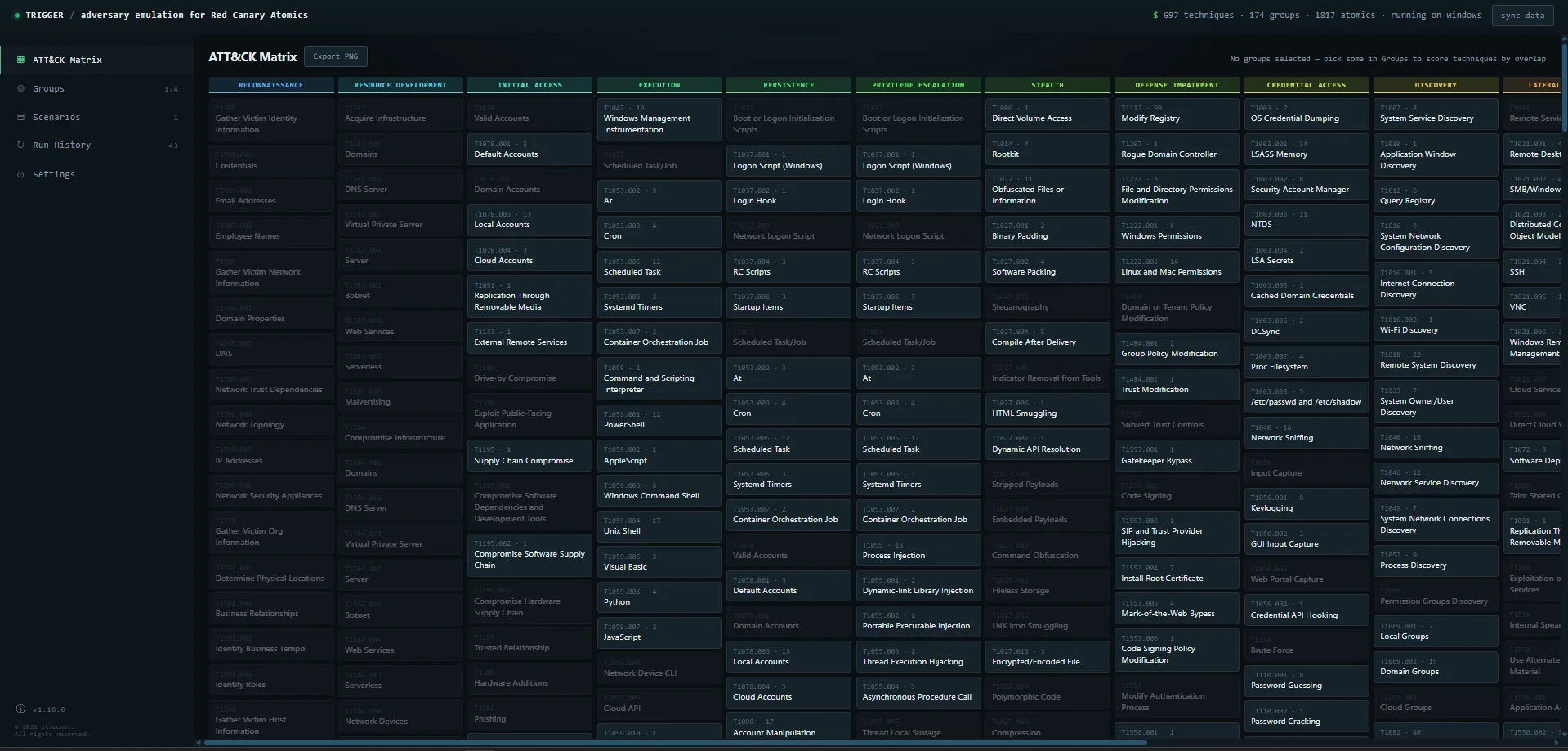 Trigger screenshot: ATT&CK matrix